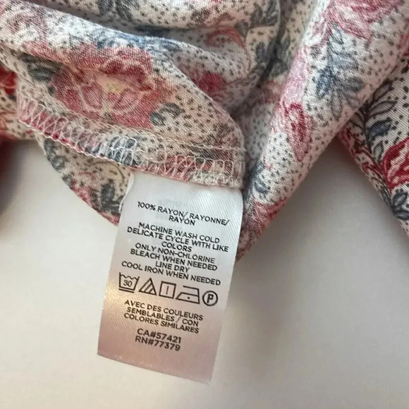 Loft Paisley Wrap Back Cropped Top Size L - Picture 9 of 11